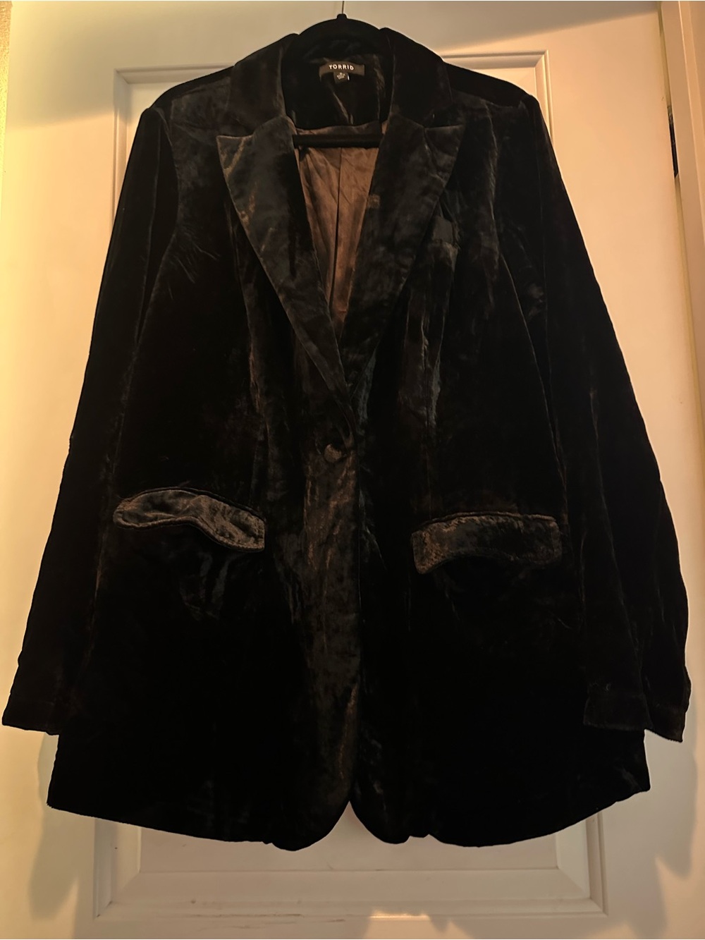 Torrid Black Velvet Blazer Jacket